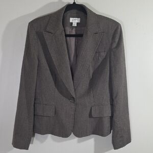 LOFT Brown Wool Blend Tailored Blazer Notched Lapels